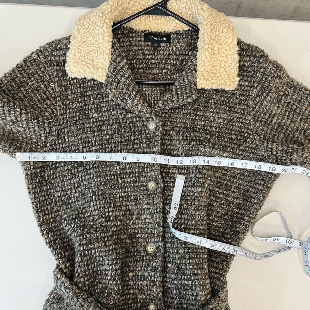 True Grit Sherpa Trim‎ Cardigan Size M - Picture 4 of 11